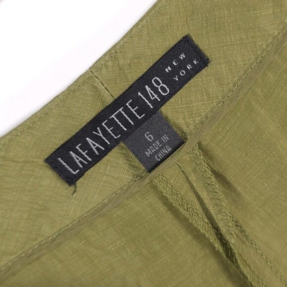 LAFAYETTE 148 LINEN CUPRO Straight Pants Silky Smooth Lightweight Size 6 - Picture 4 of 9